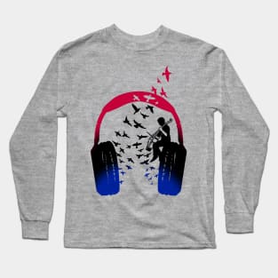 Headphone Music Cello Long Sleeve T-Shirt